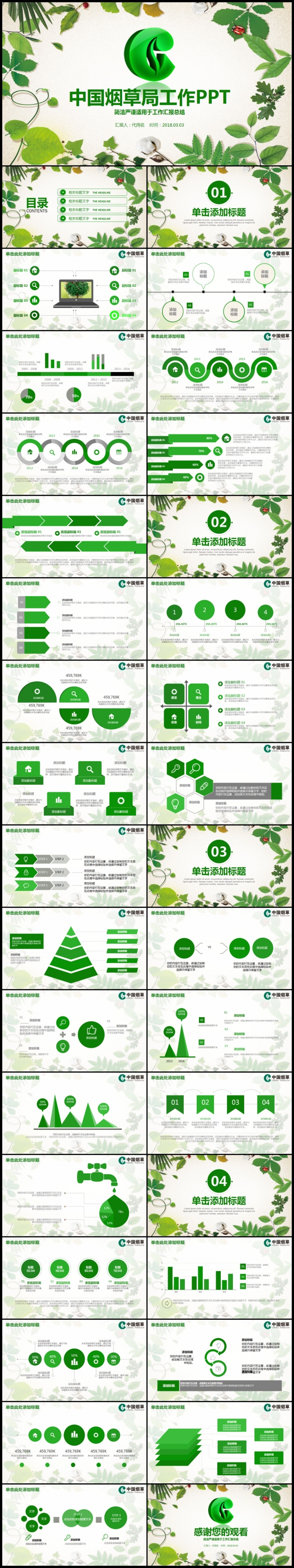 中国烟草局烟草公司工作总结汇报PPT模板