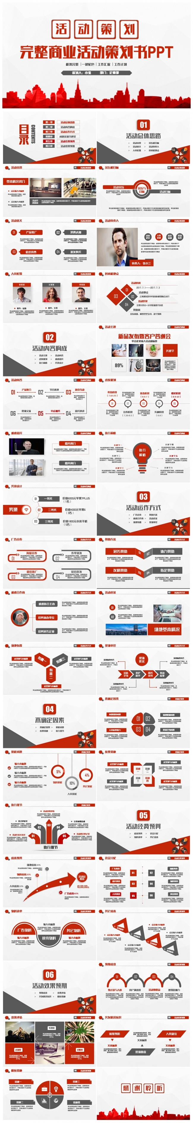简约完整商务活动策划方案企划案2017工作计划PPT