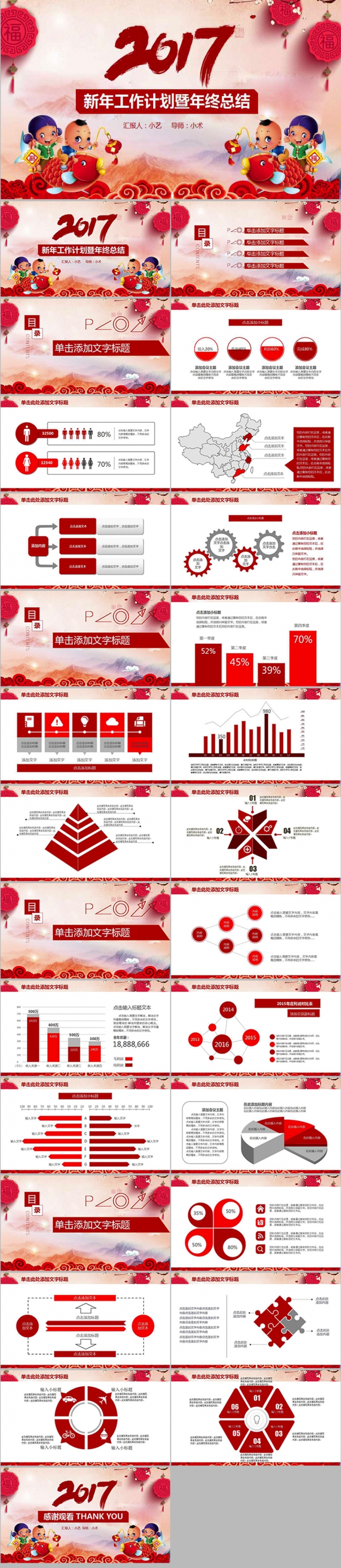 2017年企业年会颁奖总结新年计划PPT模板