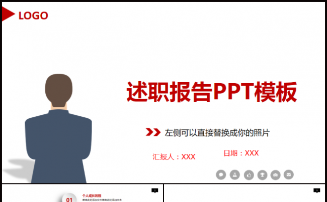 个人述职报告个人转正晋升报告PPT模板缩略图