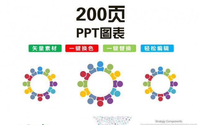 200页总结汇报PPT图表模板财务报表数据统计分析图表素材缩略图