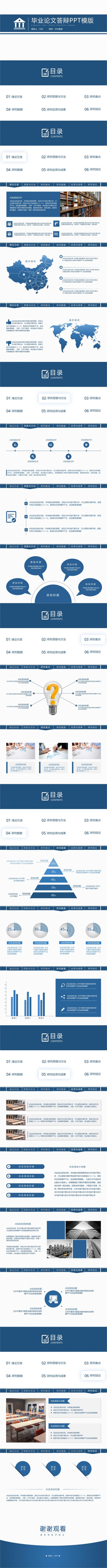 [PiterSeven] 蓝色毕业论文答辩动态PPT