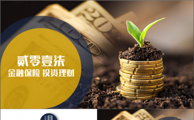 简洁大气金融保险投资理财财富增值银行通用PPT缩略图