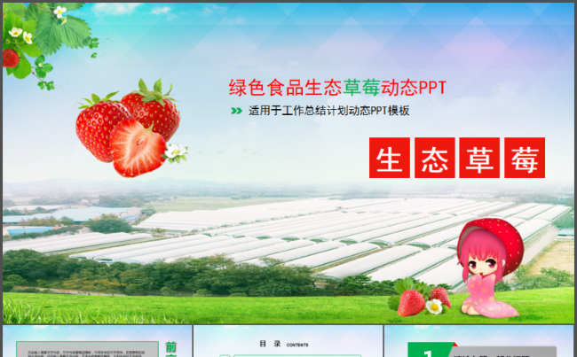 绿色食品生态草莓有机农业工作总结计划PPT模板缩略图