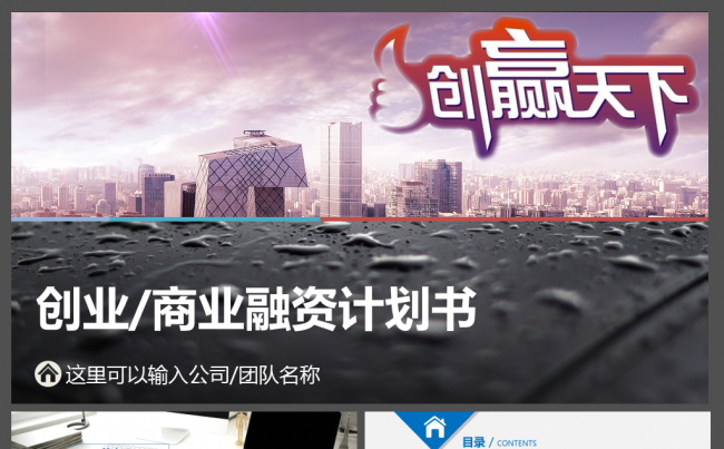 高端蓝色创业 、商业融资计划书缩略图