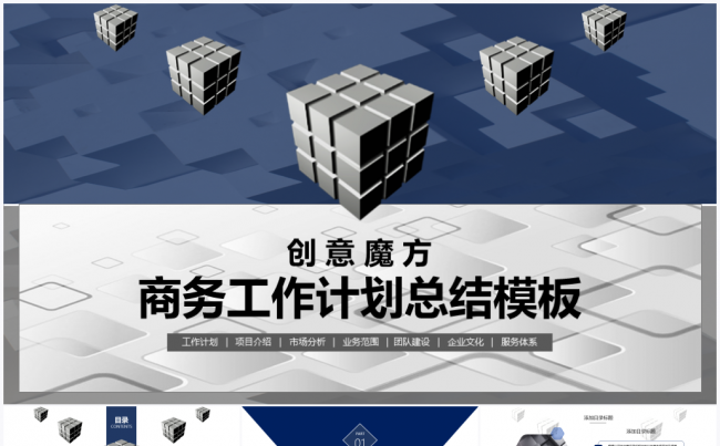 创意魔方2017商务运营管理总结报告PPT模板缩略图
