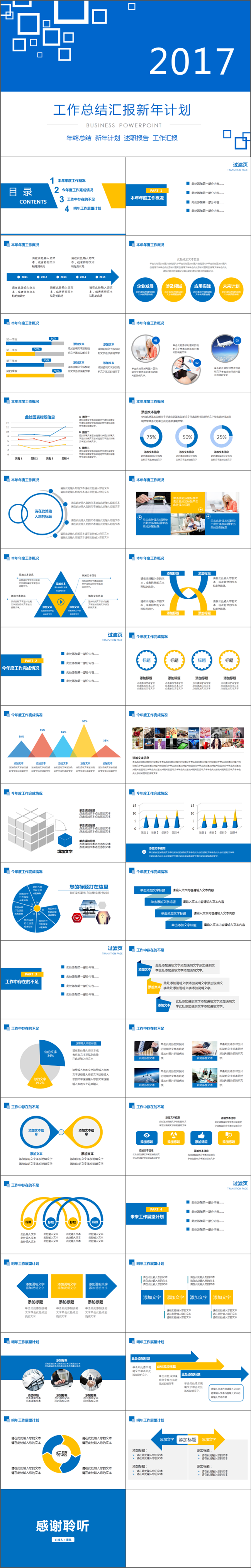 2017工作总结工作汇报述职报告PPT