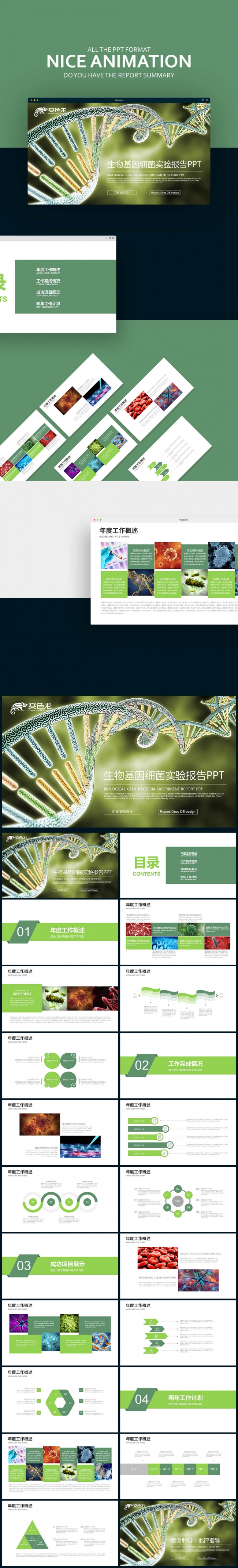 【壹德】遗传生命学 生物基因DNA 医学细胞 细菌实验PPT