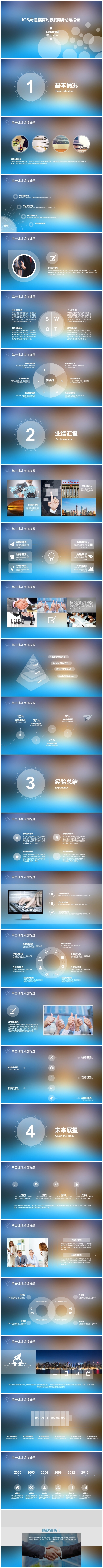 IOS高逼格 简约 朦胧 商务总结 报告