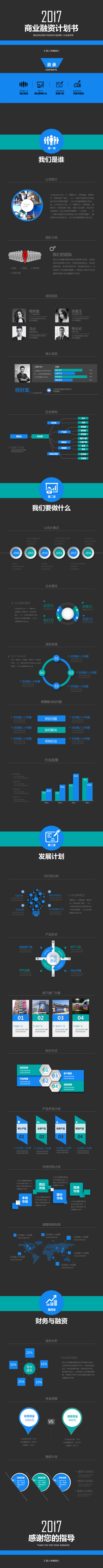 简洁黑色商业融资项目计划书商务PPT模板