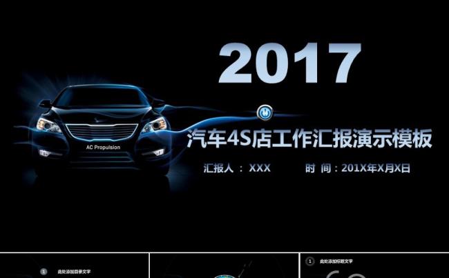 汽车4S店工作总结销售汇报分期贷款演示通用模板缩略图