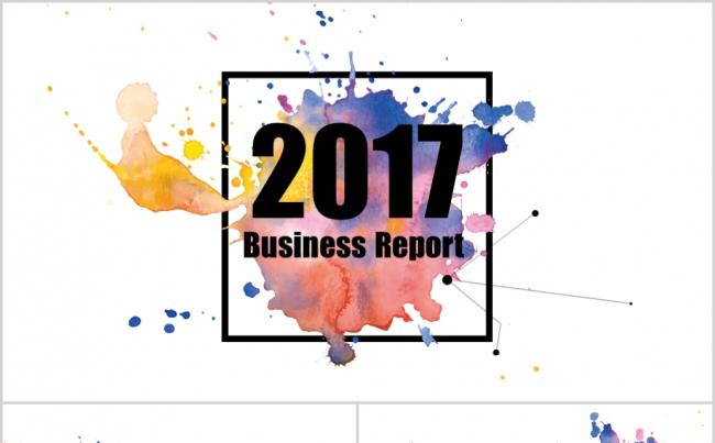 2017水彩墨迹艺术设计PPT模板缩略图