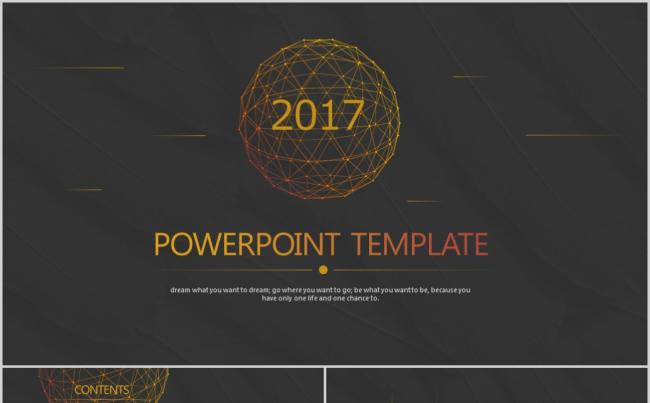 高逼格点线科技感商务工作PPT模板缩略图