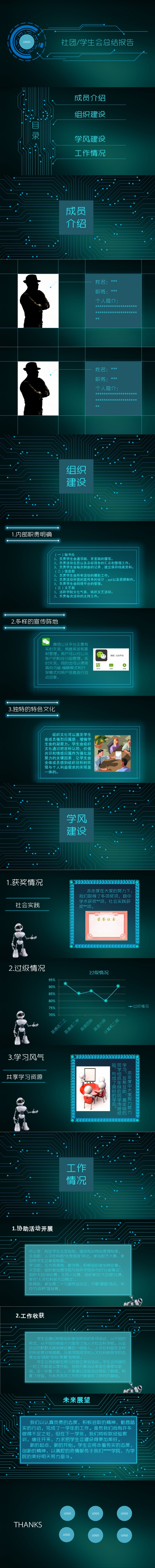 社团学生会科技风汇报PPT