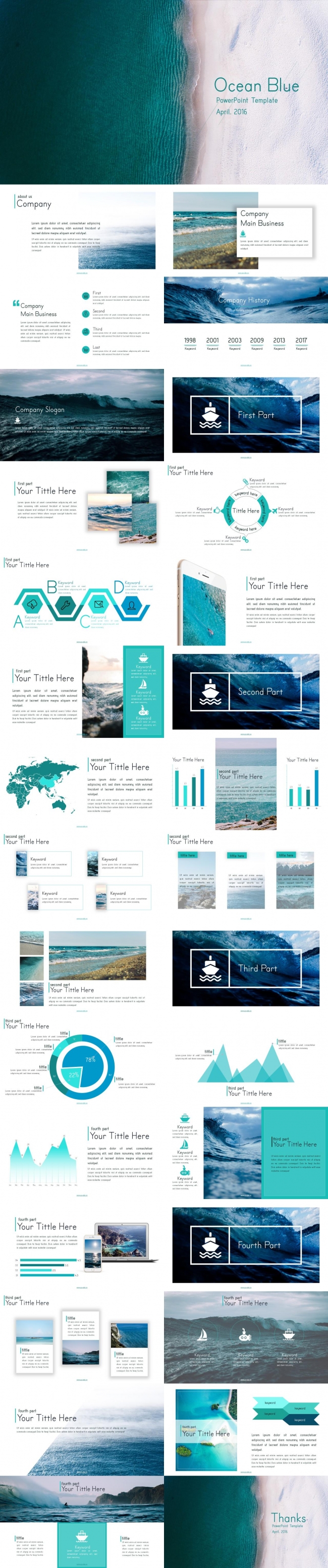 oceanblue海蓝多图商务演示模板