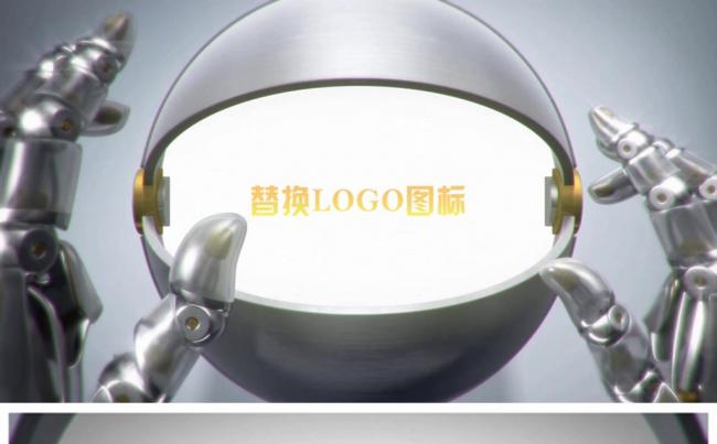 高科技3D机器人展示logo标志片头动态ppt模板缩略图
