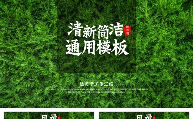 清新简洁通用PPT模板缩略图