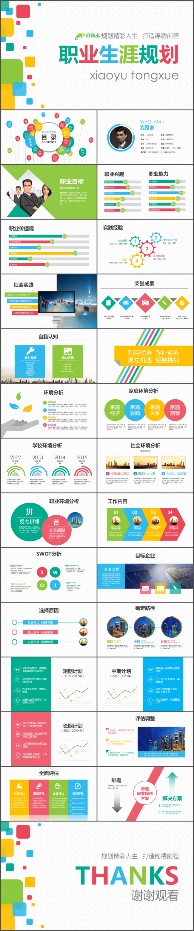职业生涯规划书大学生毕业答辩个人简历