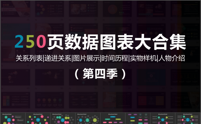 250页彩色扁平化微立体数据图表大合集动态ppt第四季缩略图