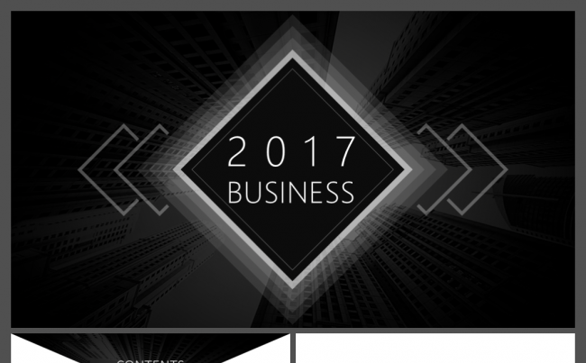 2017极简黑色公司简介企业宣传介绍商务汇报动态PPT模板缩略图