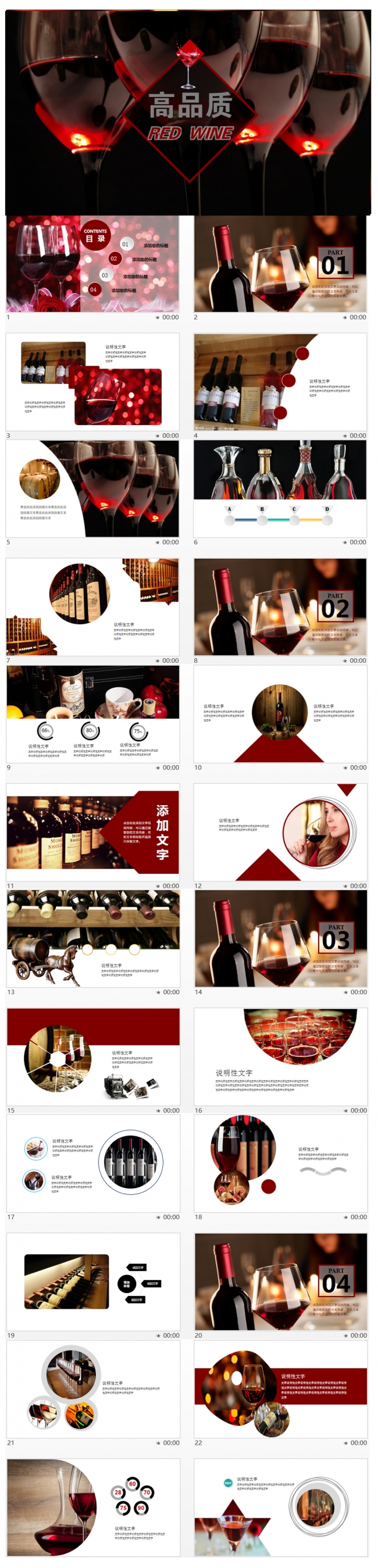 【高端精品】红酒葡萄酒产品介绍美酒文化尊贵进口葡萄酒PPT