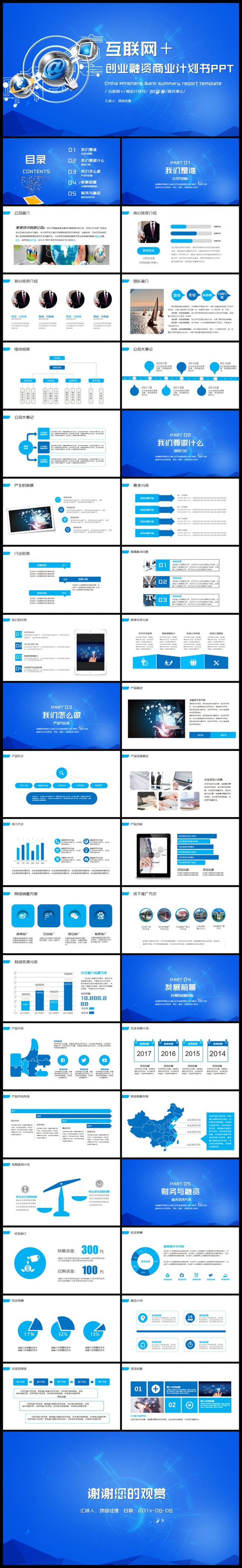 科技互联网+电商创业融资商业计划书PPT模板