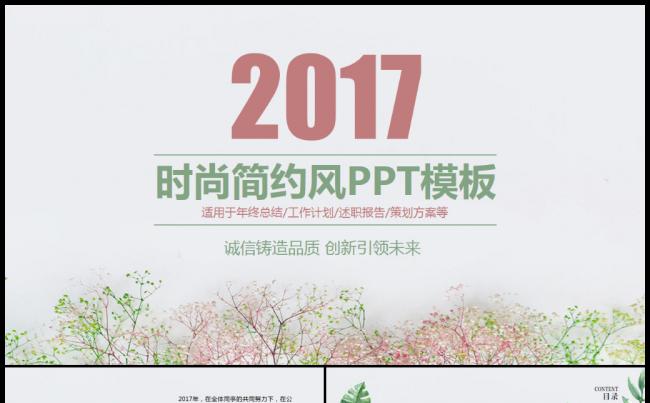 2017简约风工作总结工作汇报工作计划PPT动态模板缩略图