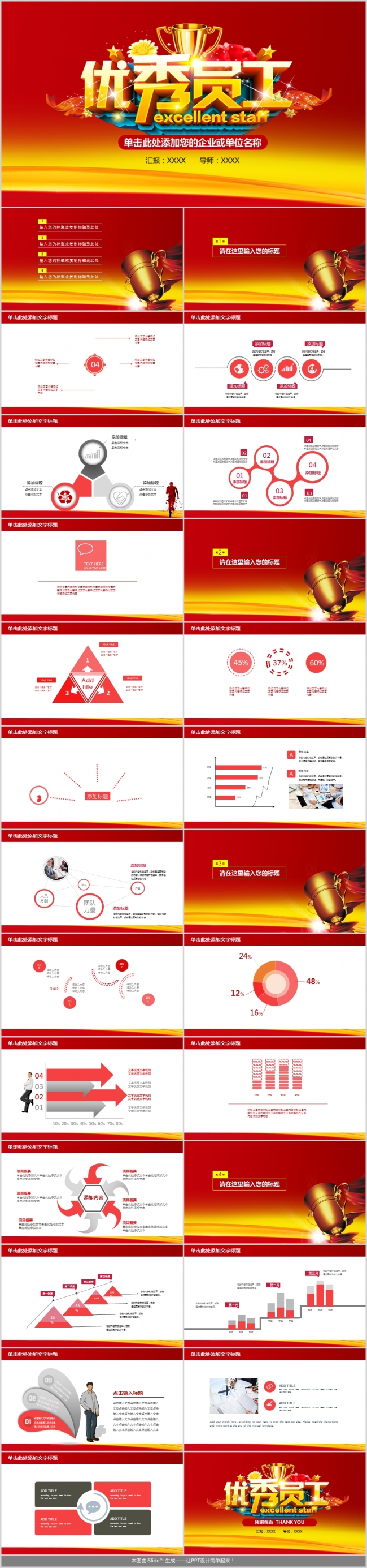 企业优秀员工表彰总结员工风采PPT