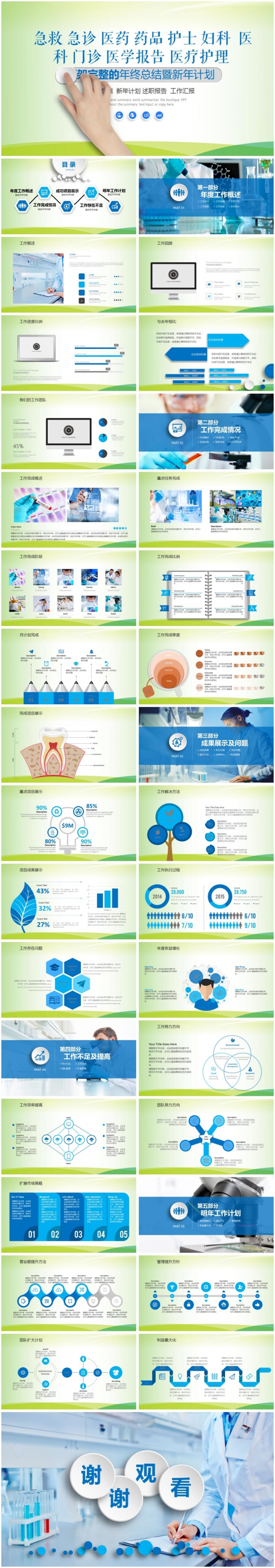 大气稳重互联网医疗医疗总结医学PPT
