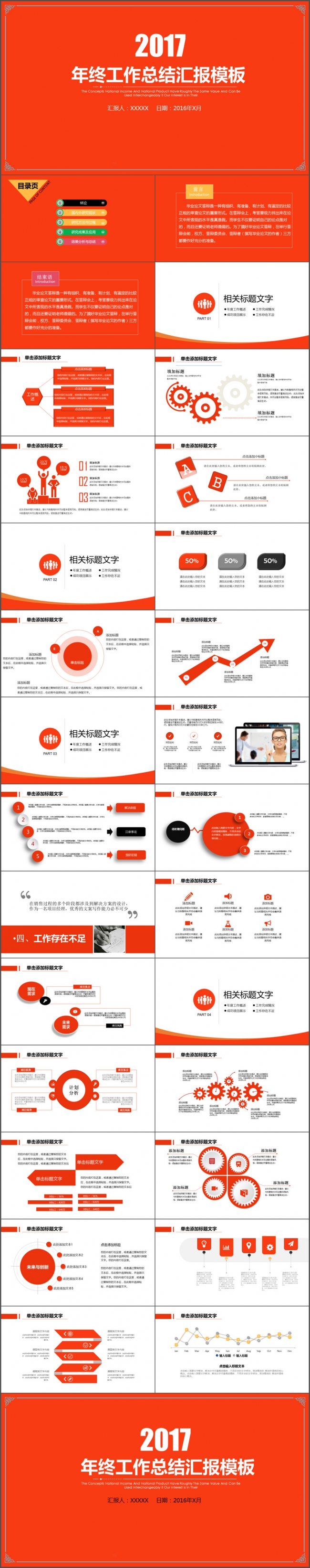 2017年终总结大气宣传工作汇报PPT