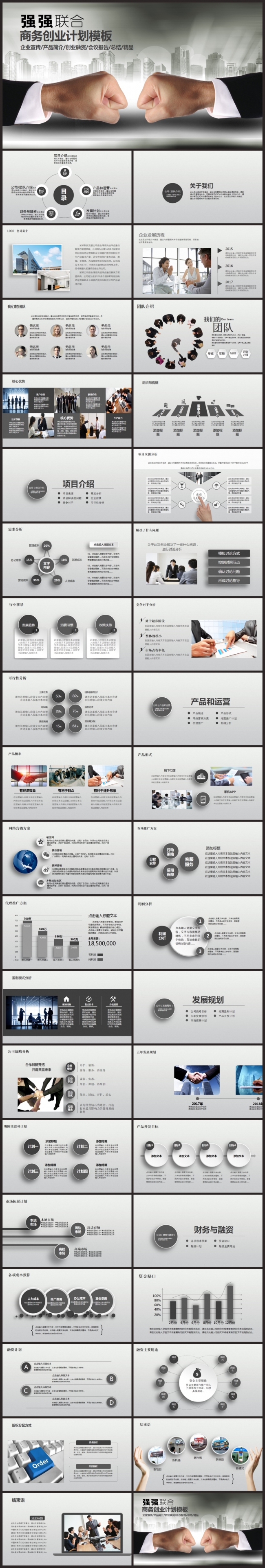 【最新推荐】公司介绍产品宣传商务融资2017工作计划PPT