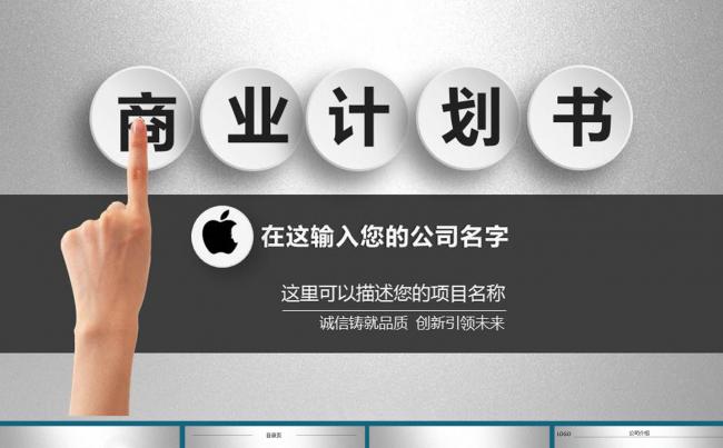 银灰色微粒体商业创业计划书营销策划书PPT模版缩略图