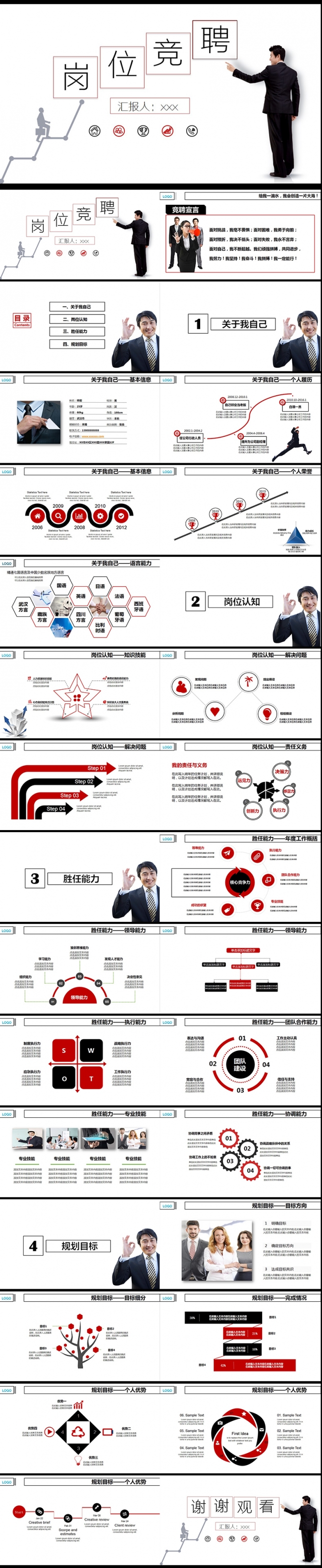  精美个人简历述职岗位竞聘PPT模板,