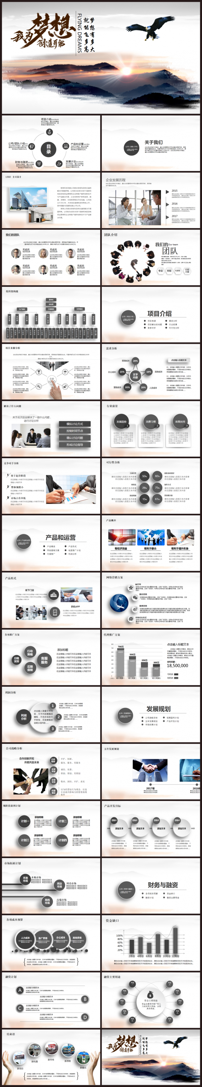 【最新实用】公司介绍产品宣传商务融资2017工作计划PPT