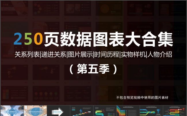 250页彩色扁平化微立体数据图表大合集动态ppt第五季缩略图