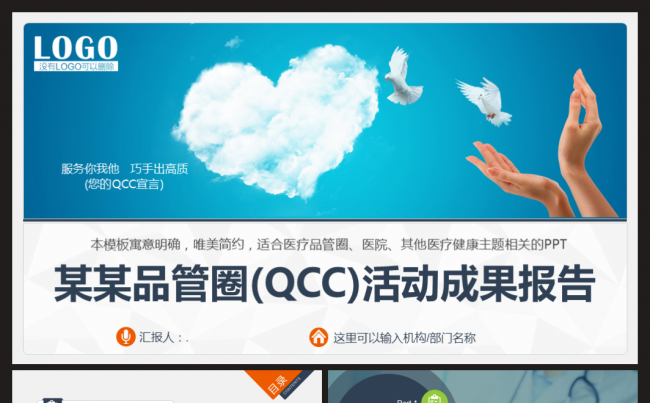 简约小清新医疗医药品管圈健康医院主题报告商务动态PPT模板缩略图