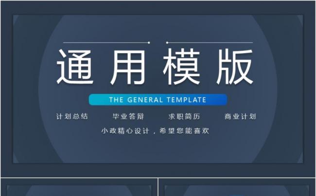蓝色商务极简计划总计模版缩略图