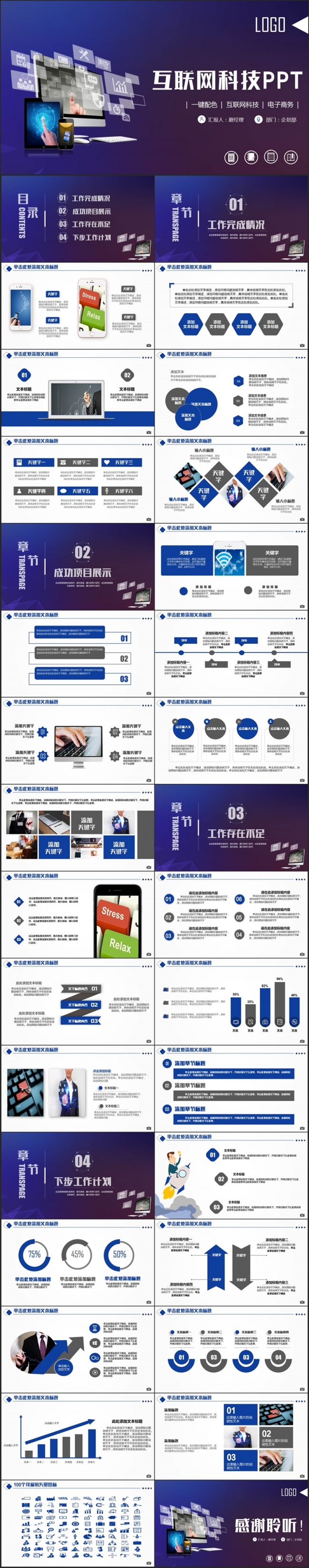 创意完整互联网科技行业移动手机电子商务2017工作计划PPT