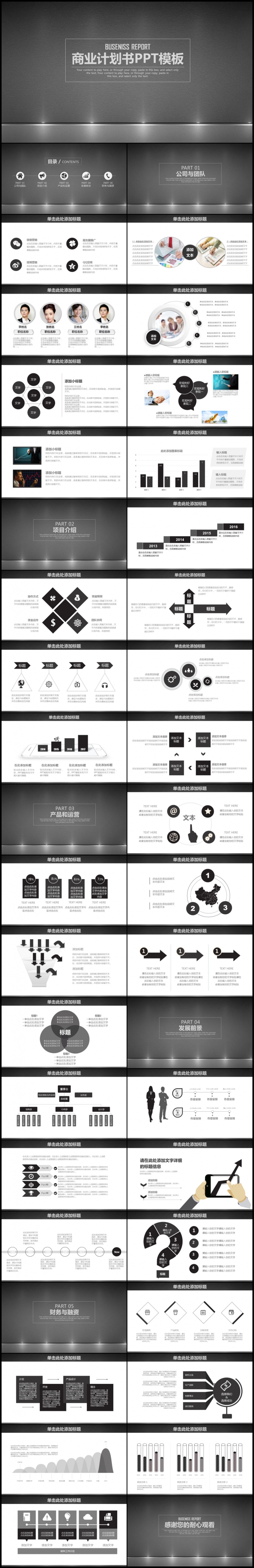 框架完整创业融资商业计划书公司宣传ppt模板