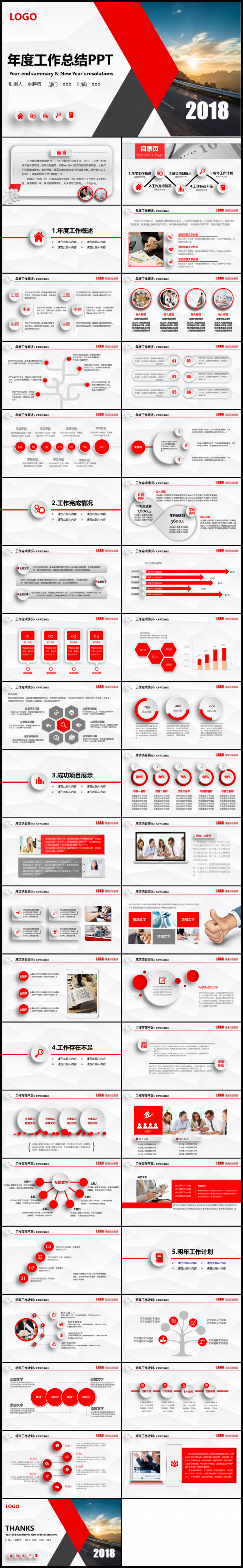 2018工作总结汇报工作计划述职报告ppt动态模板