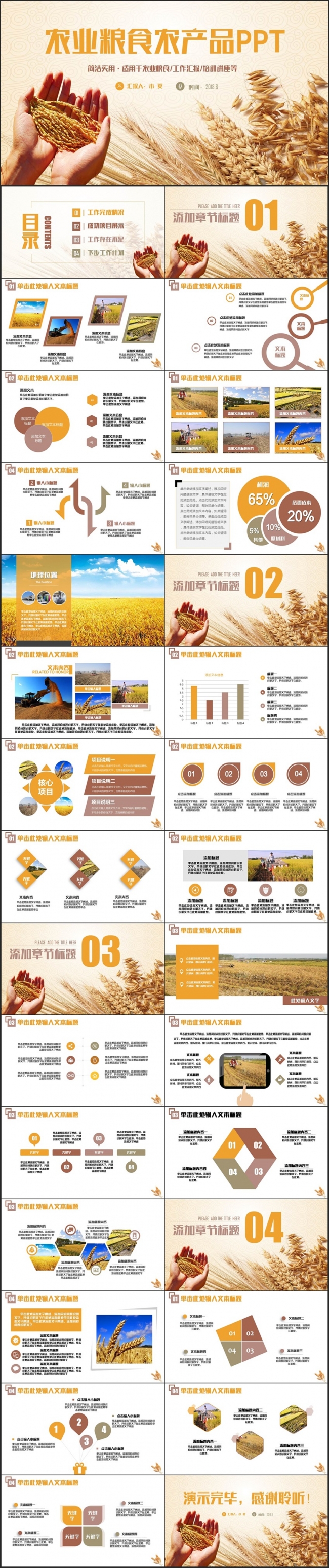 简洁生态农业农产品粮食招商新农村建设PPT