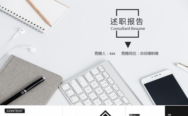 述职报告欧美黑白简约创意企业介绍工作总结工作计划缩略图