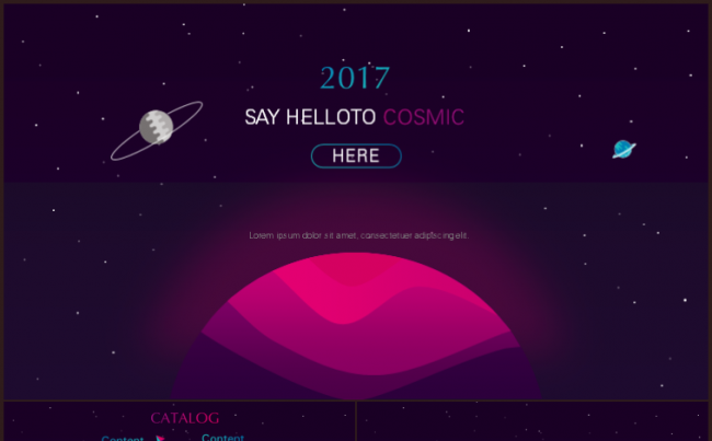 2017紫色简约星空创意扁平化PPT工作汇报PPT缩略图