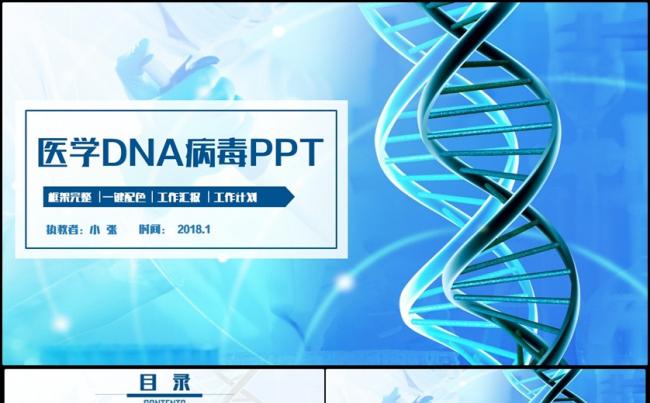 清新简约医学DNA病毒急救医疗生物研究PPT缩略图