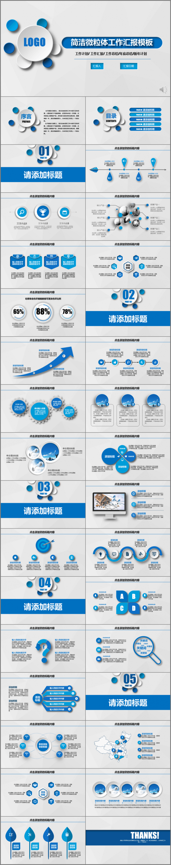 简洁微粒体工作汇报 工作总结模板