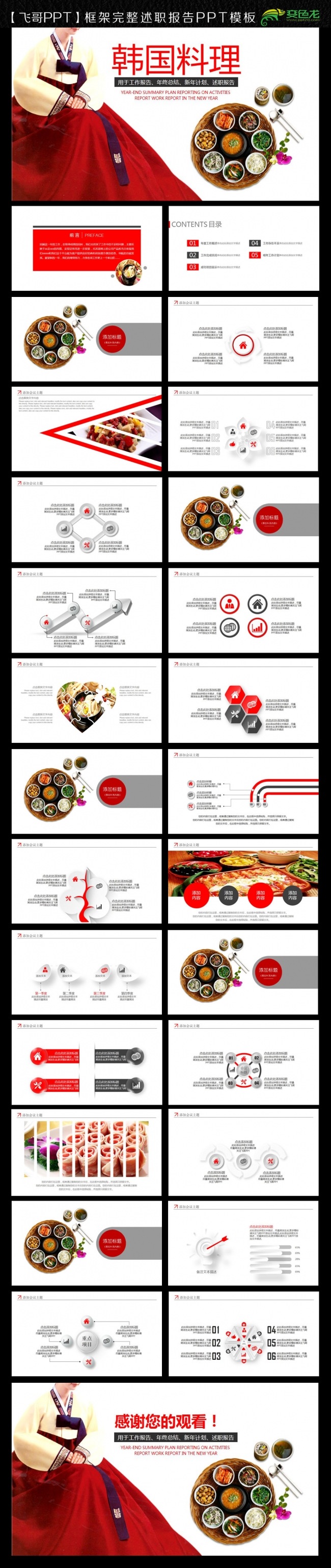 韩国料理美食PPT