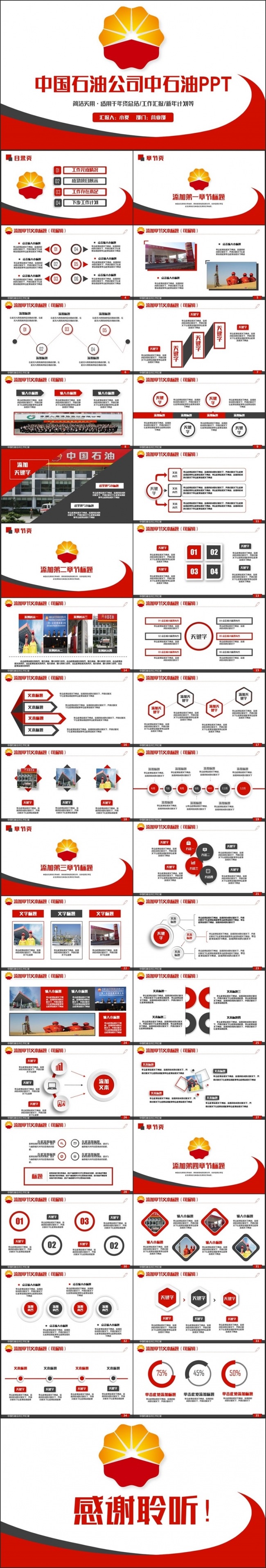 动感完整中国石油公司中石油工作汇报PPT