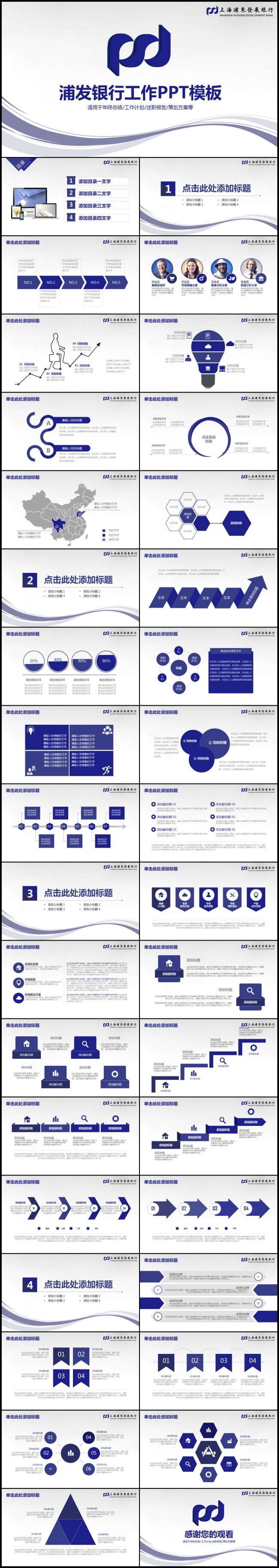 完整框架浦发银行浦东发展银行金融理财PPT模板