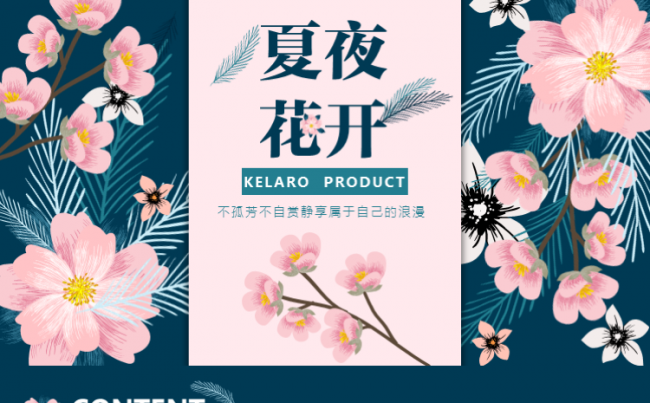 深夜夏花文艺小清新商用、论文答辩/汇报模板kelaro缩略图