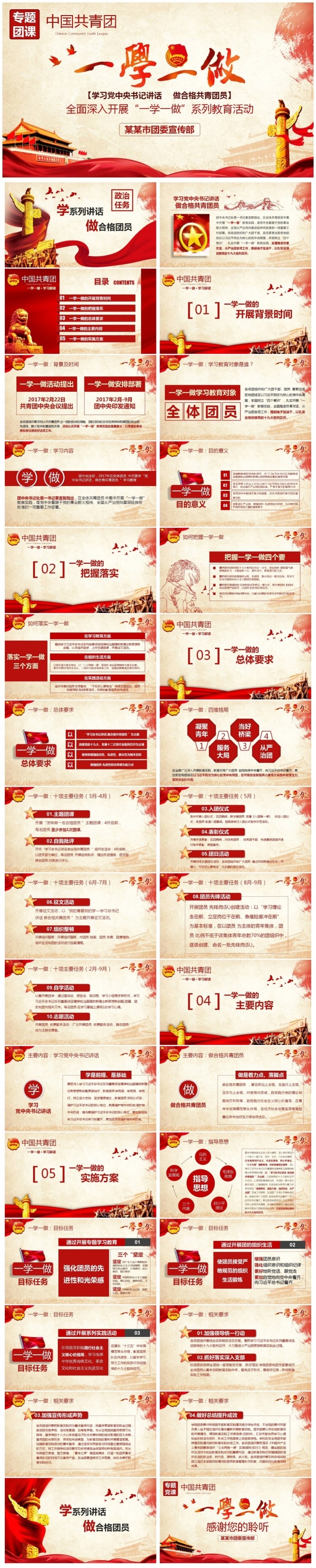 精品制作一学一做做合格共青团员专题团课课件